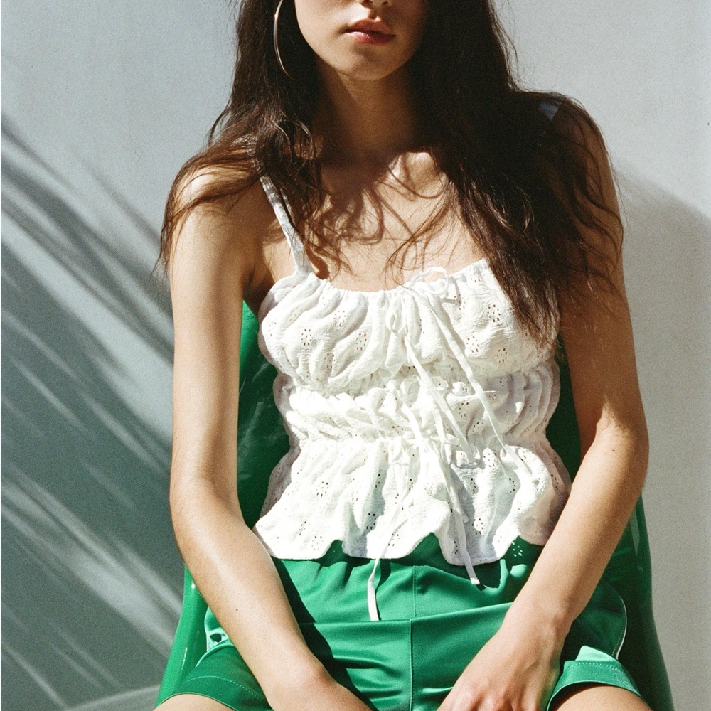 White Eyelet Cami w/ Ties